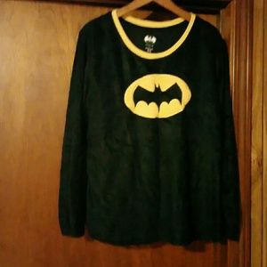 Black Pajama Top with Batman logo
